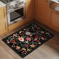 thumbnail image 2 of Watercolor Flowers Entryway Rug 2'x3'&nbsp; Non Slip Front Door Mats, Farmhouse Floral Vintage Black Entrance Rugs Indoor Outdoor Carpet, Washable Floor Mats Small Area Rug for Bedroom Kitchen, 2 of 8
