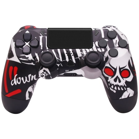 Wireless Gaming Controller Compatible with P4/P4 Slim/P4 Pro /PC with Dual Vibration/3.5mm Audio Jack/6-Axis Gyro/Touch Pad