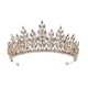 thumbnail image 4 of Tiara de boda, diadema, regalo, diadema decorativa, tocado de novia, corona, diadema Estilo A Dorado, 4 of 8