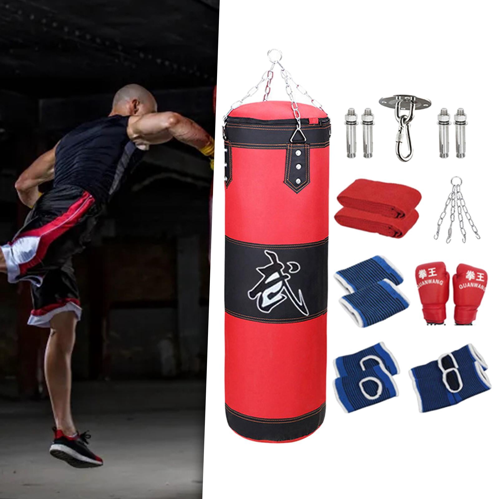 DimyFew Fillable Punching Bag Unfilled Punching Bag Fitness Heavy Bag Workout Boxing Bag Red 100cm