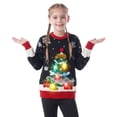 thumbnail image 4 of Joyfy Light Up Ugly Christmas Sweater with LED Christmas Tree, Black Holiday Pullover for Women, Men and Kids, 3 Light Modes, Funny Christmas Party Outfit for Family Photos, Winter Events and Gifts, 4 of 7