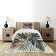 thumbnail image 4 of Ambesonne Monstera Quilted Bedspread Set 2 Pcs, Tropical Abstract Boho Art, Twin Size, Sage Green Fawn Evergreen, 4 of 5