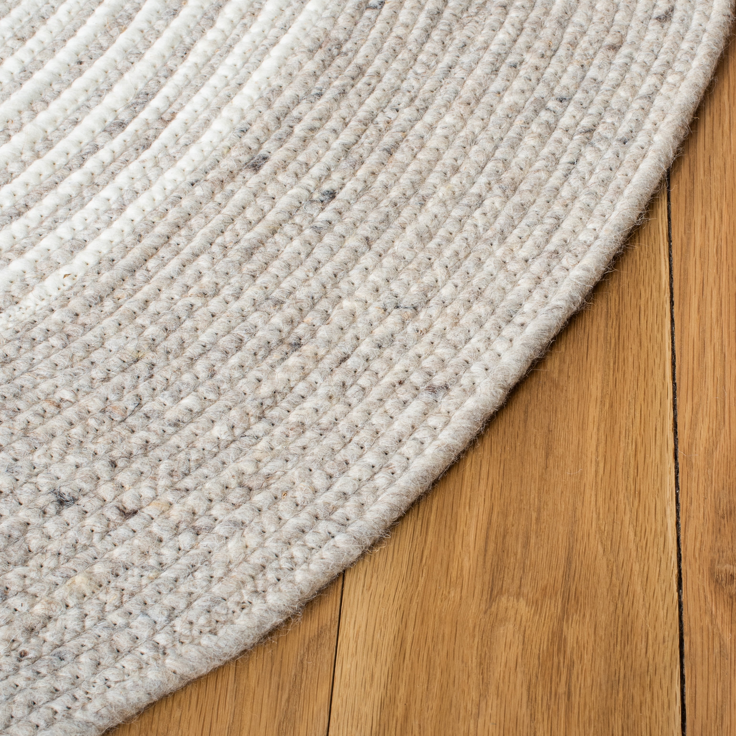 SAFAVIEH Braided Lars Geometric Reversible Area Rug, Beige/Ivory, 3' x 5' Oval