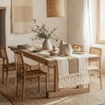 thumbnail image 6 of Boho Table Runner, Farmhouse Macrame Bicolor Table Runner For Summer Home Decor, Rustic Woven Cotton Crochet Lace With Tassels For Living Room Bridal Shower, 72" X 12", 6 of 8