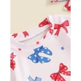 thumbnail image 7 of Suealasg Baby Girl 4th of July Outfit Short Sleeve Star Bow Print Romper Headband 3 6 12 18 Months Infant Summer 2Pcs Clothes, 7 of 7