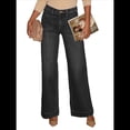 thumbnail image 3 of Pantalones Vaqueros de Pierna para Mujer, Cintura Alta, Rectos, Elásticos y con Bolsillos. Negro M, 3 of 8