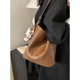 thumbnail image 4 of Bolso retro de gran capacidad de alta gama para mujer, nuevo bolso de hombro bajo el brazo para otoño/invierno 2024, bolso de trabajo tipo cubo, 4 of 5