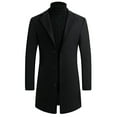 thumbnail image 3 of oqasdz Mens Suit Jacket Woolen Solid Color Plus Size Slim Fit Comfortable Knee Length Windbreaker formal Coat Top,Size L, 3 of 8