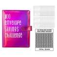 thumbnail image 1 of Carpeta de Desafío para Ahorrar Dinero, 100 Sobres, Planificador de Presupuesto, Organizador Portátil Reutilizable de $5050, Libro de Desafío para Aho , Brillo Rosa Rojo SM SunniMix Carpeta de desafíos de ahorro, 1 of 7
