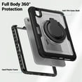 thumbnail image 4 of Decase for iPad Mini 7 Case 2024 (A17 Pro) Case,Rugged Durable Shockproof Tablet Cover with 360° Rotating Hand Strap Foldable Hidden Stand,for iPad Mini 7th/6th Generation Case (2024/2021),Clear, 4 of 9