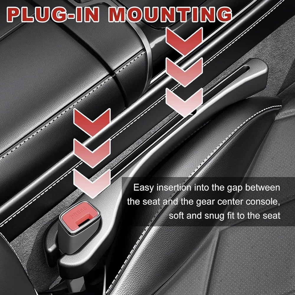 2PCS Car Seat Gap Filler Organizer, Car Seat Gap Organizer to Block Falling of Essential Items, Car Side Seat Gap Filler for Car, Universal Car Gap Filler for Cars, SUVs & Trucks - BEIGE