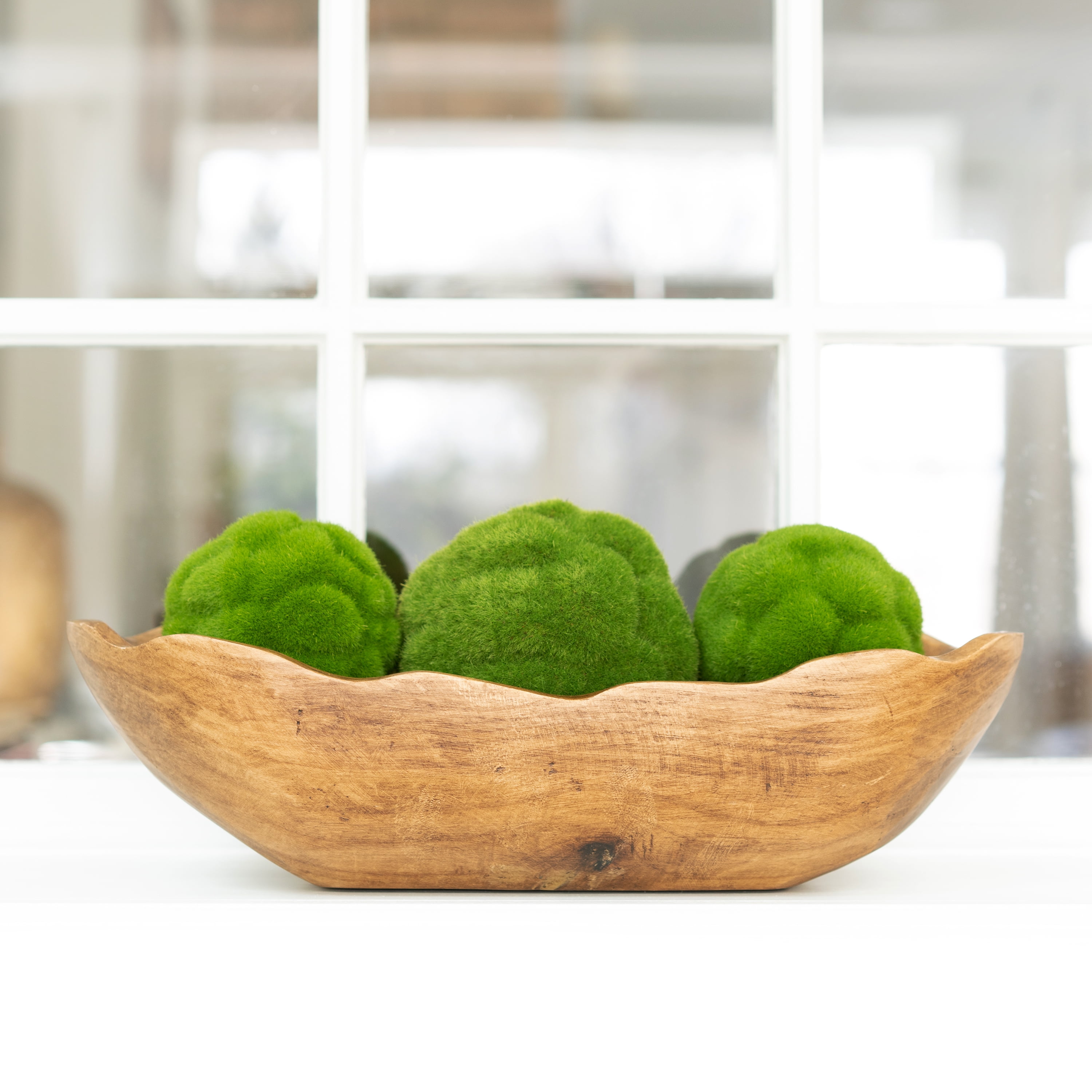 Better Homes & Gardens Decorative Dough Bowl, Carved Wood, Mid-Tone Brown, Indoor