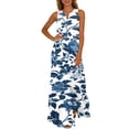 thumbnail image 3 of QIUOMBBP Women’s Floral Maxi Dresses Sleeveless V Neck A Line Dress Plus Size Casual Summer Streetwear Sundress Multicolor L, 3 of 9