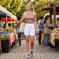 thumbnail image 6 of COUVER Women's Cotton 15-Inch Biker Shorts White Medium 1 Pack (1 Count), 6 of 6