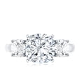 thumbnail image 4 of Rosec Jewels Three Stone Engagement Ring for Women- Certified Moissanite Ring - D-VS1 Quality, 925 Sterling Silver, US 4.00, 4 of 8
