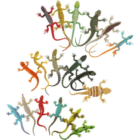 unbranded  18 Pcs Figurines Lizard Toy Set Miniature Reptile Toys Child