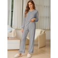 thumbnail image 4 of MINTREUS Women's Pajamas Long Sleeves Tops and Long Pants Set Oversized 2 Pajamas Sets, 4 of 9