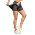 thumbnail image 4 of Women High Waist Athletic Workout Yoga Shorts Sports Running Casual Drawstring Active Fitness Volleyball Shorts, 4 of 6