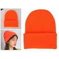 thumbnail image 4 of Gorro de lana para hombre cálido gorro de punto de gran tamaño gorra de para esquí senderismo actividades al - Naranja Yinane Gorro Beanie tejido para mujer, 4 of 6