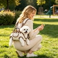 thumbnail image 5 of BYJKING Ventilated Pet Carrier Backpack, Chest Sling Bag with Leash for Small Medium Dog Cat Rabbit Puppy Hiking Camping and Travel A, 5 of 8