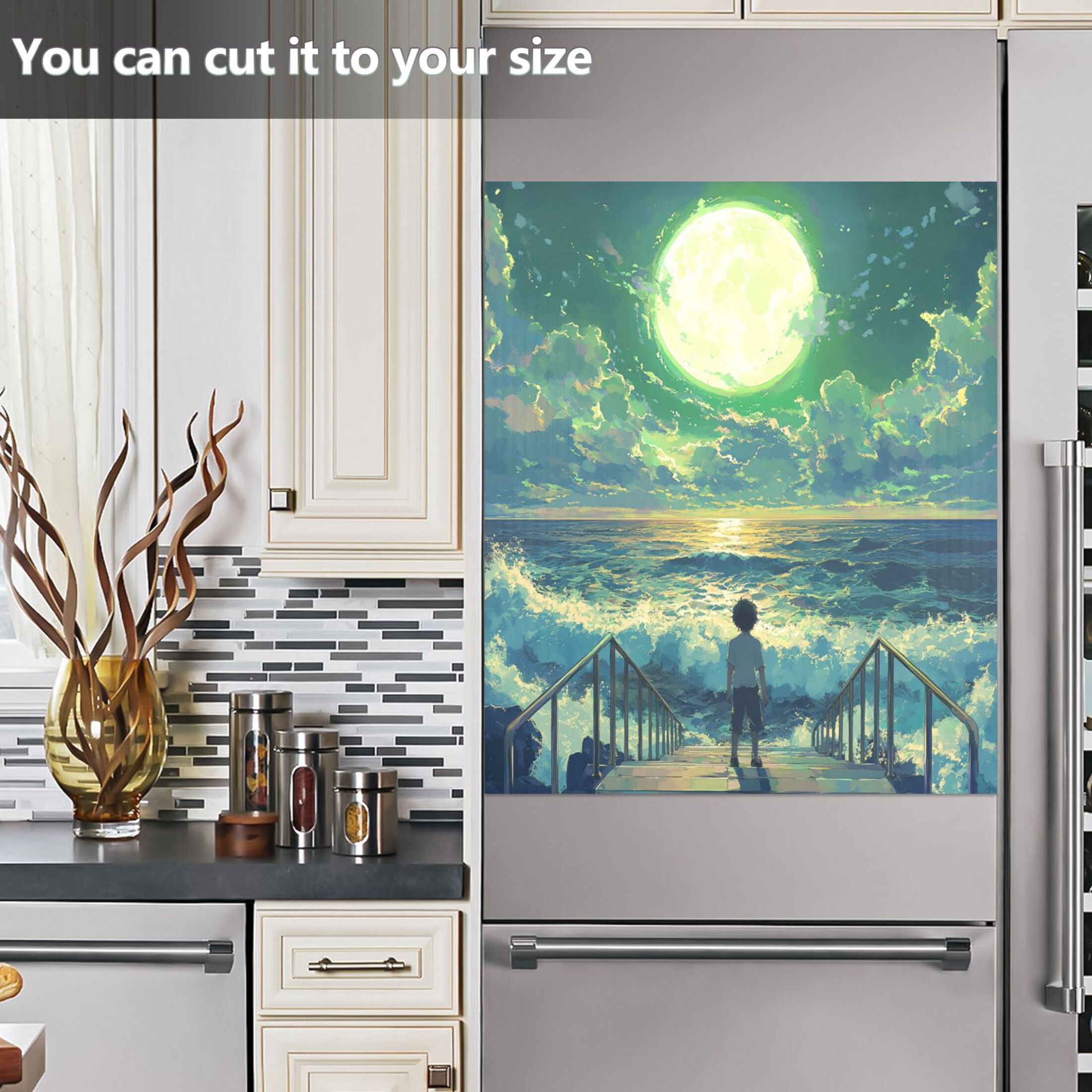 Dishwasher Magnetic Sticker 23x26 Inch Refrigerator Magnetic Sticker Washing Machine Magnetic Sticker Kitchen Panel Magnetic Sticker Home Decor Appreciate The Moon