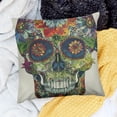 thumbnail image 2 of BANET Throw Pillow Cushion Cover, Celebration Skull with Style Details, Decorative Square Accent Pillow Case 24x24in, 2 of 5