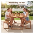 thumbnail image 5 of Acacia Wood Dining Table Outdoor, 4-6 Person Patio Table, Garden Furniture, Natural Finish, Slatted Tabletop, 49x27.5 inch, 5 of 9