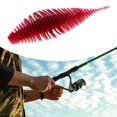 thumbnail image 5 of harayaa Soft Fishing Lure Worm Grub Maggots Lure for Trout Bass Freshwater Saltwater Red White, 5 of 8