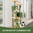 thumbnail image 6 of Uforic Large 76" Cactus Cat Tree Tower with Sisal Scratching Posts, Multi-Level Cat House and Condo, Green & Yellow, 6 of 9