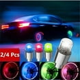 thumbnail image 2 of 2pcs/4pcs Bike Car Motorcycle Wheel Tire Tyre Valve Cap Flash LED Light Spoke Lamp Auto Accessories Car Supplies Bike Supplies Neon Strobe LED Tire Valve Caps Contain Batteries, 2 of 9