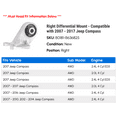 thumbnail image 2 of Right Differential Mount - Compatible with 2007 - 2017 Jeep Compass 2008 2009 2010 2011 2012 2013 2014 2015 2016, 2 of 2