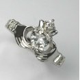 thumbnail image 5 of HeartsAndYou 1.2ct Heart Cut Moissanite Engagement Ring for Women Claddagh Design 18k White Gold Over Silver, 5 of 9