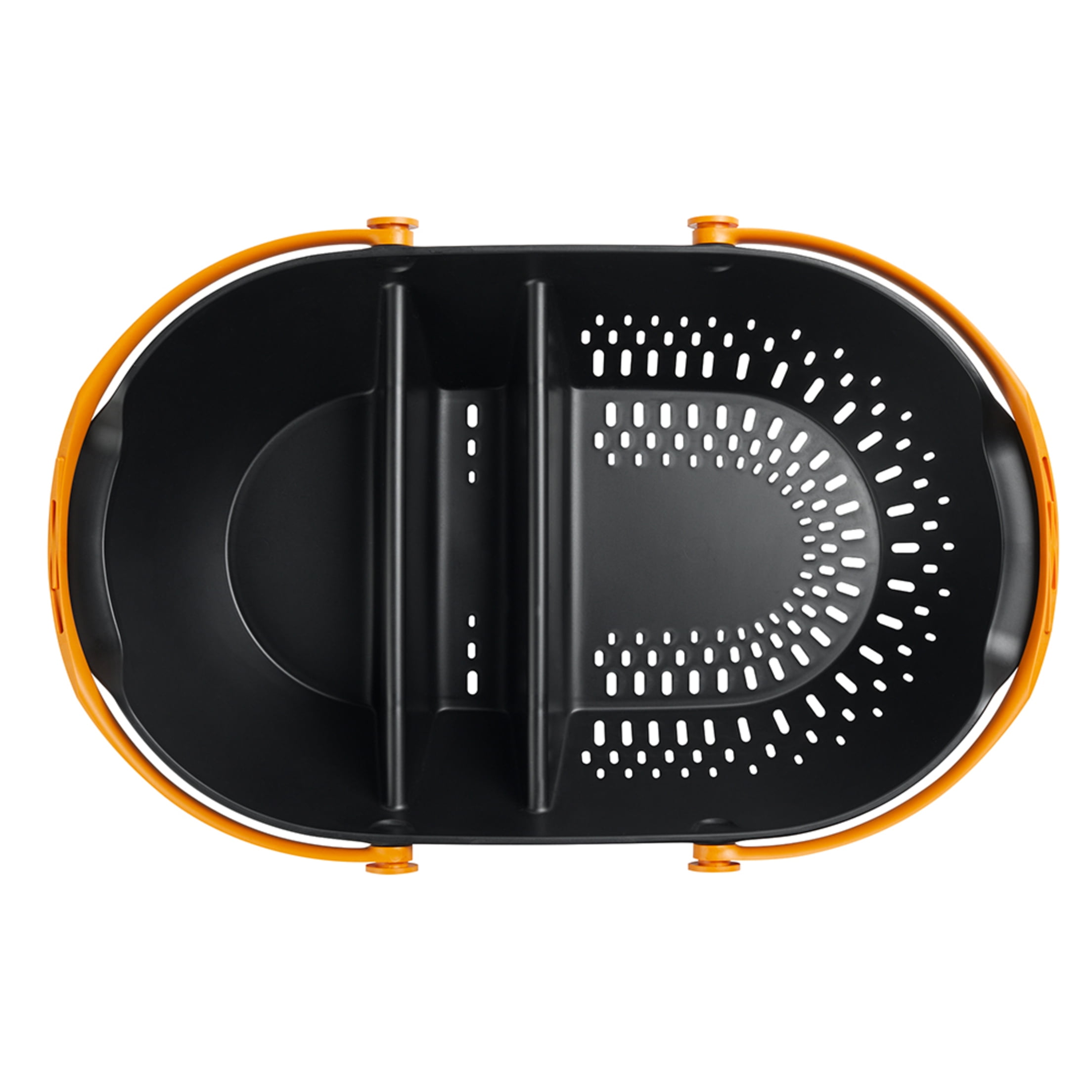 Fiskars Harvesting Basket: Ergonomic Garden Produce Tool Carrier, Colander Side, Plastic, Black