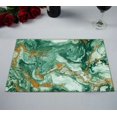 thumbnail image 2 of Juego de 2 manteles individuales ABPHQTO textura de mármol verde oscuro dorado 30x45 cm, 2 of 2