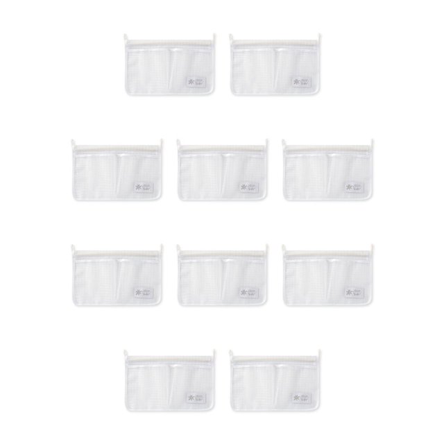 Ounissouiy Bolsa de malla de almacenamiento para refrigerador, organizador colgante, soporte para verduras, PP, blanco Blanco 10piezas Ounissouiy CBP162711