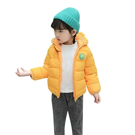 

Youmylove Toddler Kids Baby Winter Warm Solid Dinosaur Coats Bear Ears Hooded Padded Jacket Outwear Lovely Children Jackets Coat