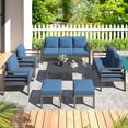 thumbnail image 1 of AECOJOY 7-Piece Outdoor Patio Set – Blue, Aluminum Sectional Sofa with Coffee Table, Seats 9, 1 of 8