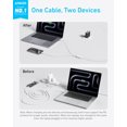 thumbnail image 2 of Cable USB C Anker 2 en 1 USB C a USB C, 140 W, carga rápida, 1,2 m, 2 of 6