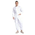 thumbnail image 3 of TiaoBug Men's One Piece Work Coveralls Jumpsuits Long Sleeves Front Zipper Workshop Body Suits White 5XL, 3 of 6