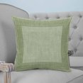 thumbnail image 4 of Sage Green Geometric 14x14 Pillow Covers Set of 2, Green Greek Key Design Burlap Modern Art Throw Pillow Covers Decorative Couch Cushion Case, Microfiber Square Pillowcases for Bedroom Living Room, 4 of 7