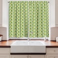 thumbnail image 2 of Ambesonne Tropical Kitchen Curtains, Cartoon Bananas Leaves, 55"x39", Fern Green and Earth Yellow, 2 of 3