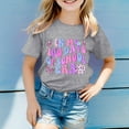 thumbnail image 2 of T Shirts for Girls Crew Neck Short Sleeve T Shirts 100 Days Of School Shirt Kids Girl Letter Graphic Printed Loose Fit Comfort Pullover Tops T Shirts for Boys and Girls Grey,8-9 Years, 2 of 4