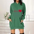 thumbnail image 2 of Vestido de sudadera con capucha de manga larga con estampado de corazón de amor del día de San Valentín para mujer Pompotops  hdfakjf2081, 2 of 6