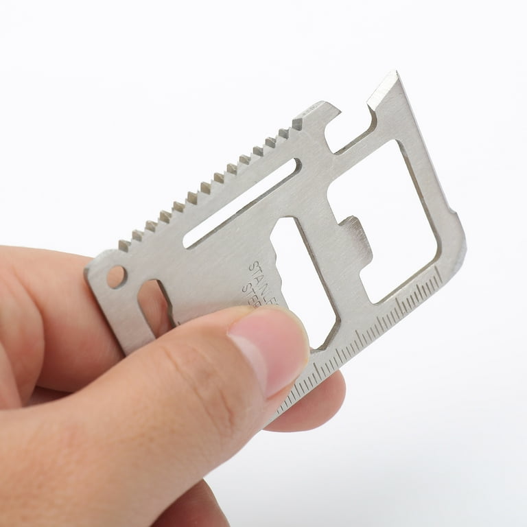 11-in-1 Survival Credit Card Multitool - Wallet Size Beer Opener & Emergency Tool For Men