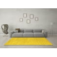 thumbnail image 3 of Ahgly Company Indoor Round Solid Yellow Modern Area Rugs, 5' Round, 3 of 4