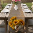 thumbnail image 6 of Sunflower Table Runner Linen Burlap Table Runner 72 Inches Long Vintage Yellow Botanical Floral Summer Dresser Scarves for Kitchen Island Coffee Dining Room Party Wedding Holiday Decoration 16"x72", 6 of 8