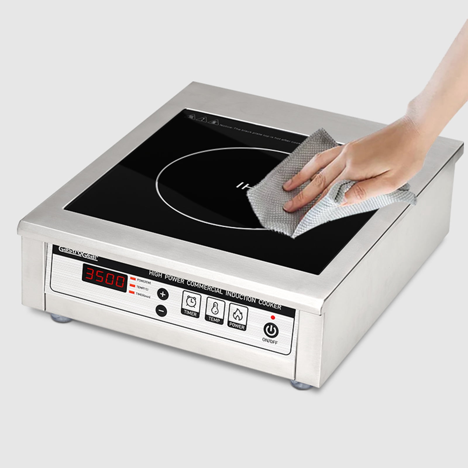 GastroGear 3500W 195V-275V Commercial Induction Cooktop ETL-Certified Professional Range Countertop Burners Hot Plate Electric Stove for Kitchen Restaurant Hotel School