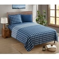 thumbnail image 5 of Nestl Twin Sheets Sets, 3 Piece 1800 Series Deep Pocket Twin Bedding, Soft Microfiber Kids Bedding Set, Checker Blue, 5 of 5