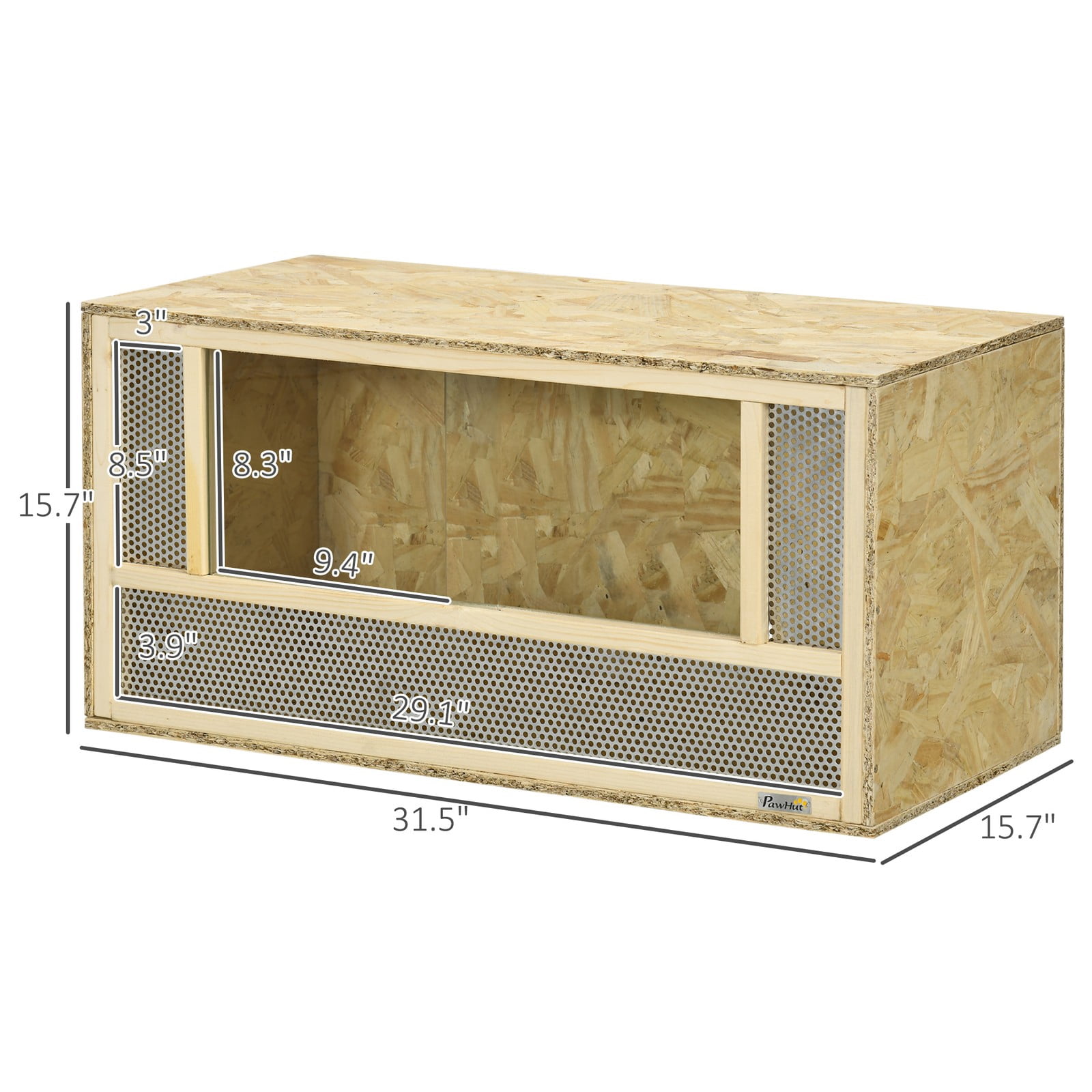 Favory Reptile Tank, Solid Wood Bearded Dragon Tank, Front Opening Snake Enclosure, Lockable Sliding Doors, Small Reptile Terrarium for Lizard, Leopard Gecko