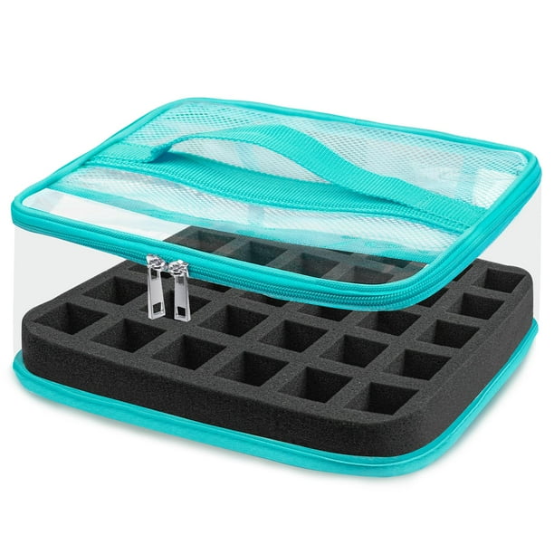 Bolsa organizadora de esmaltes de uñas SUBAY transparente con capacidad para 30 botellas